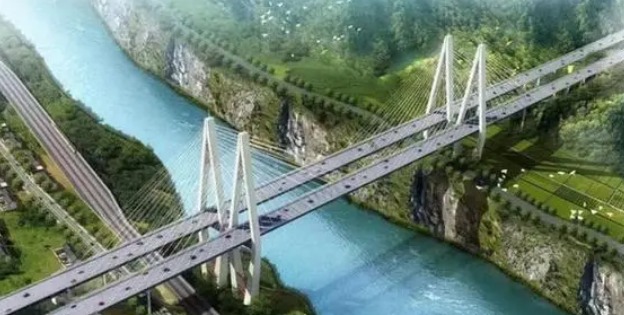 清傅公路桑园子黄河特大桥北塔圆满封顶